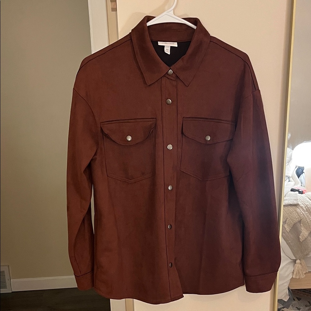 NWOT Rich Brown Faux Suede Jacket